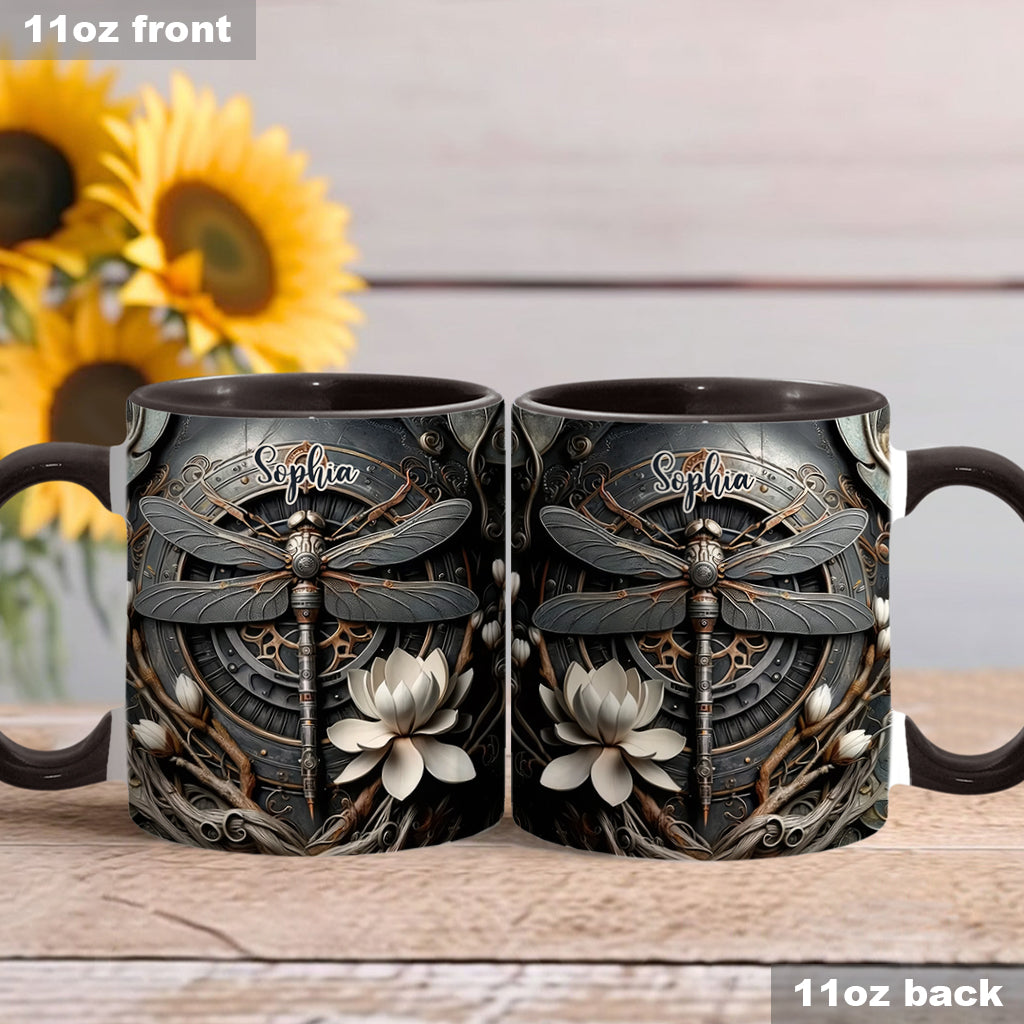 Black Dragonfly - Personalized Dragonfly Accent Mug