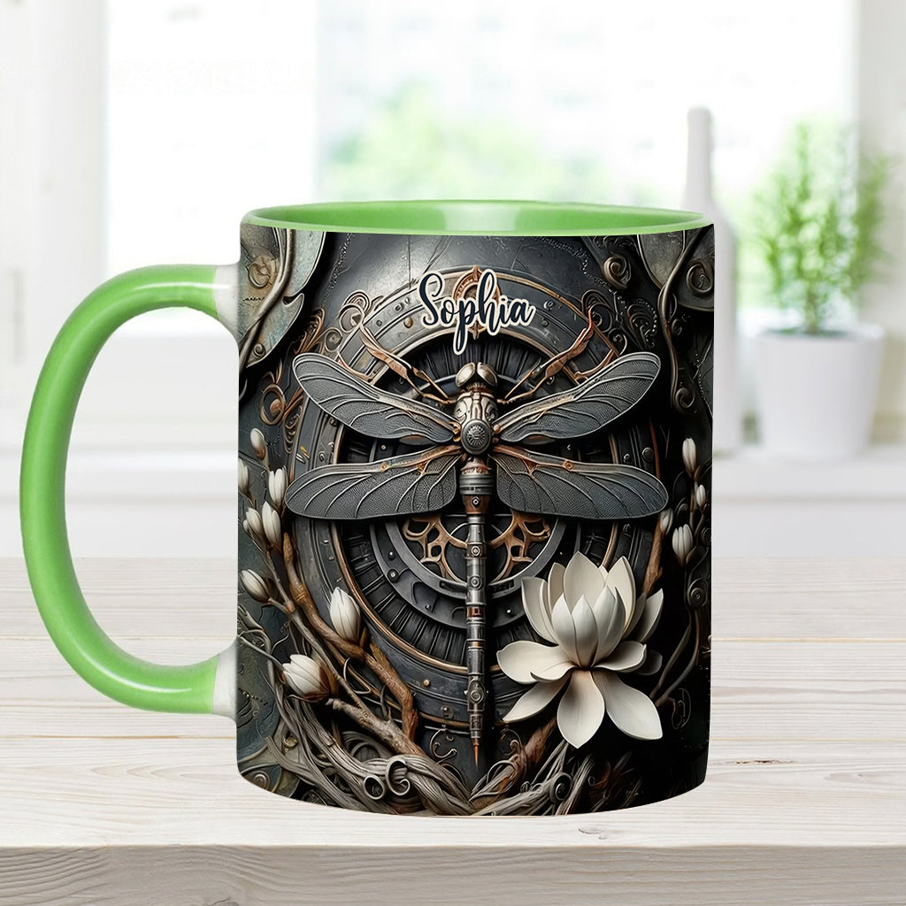 Black Dragonfly - Personalized Dragonfly Accent Mug