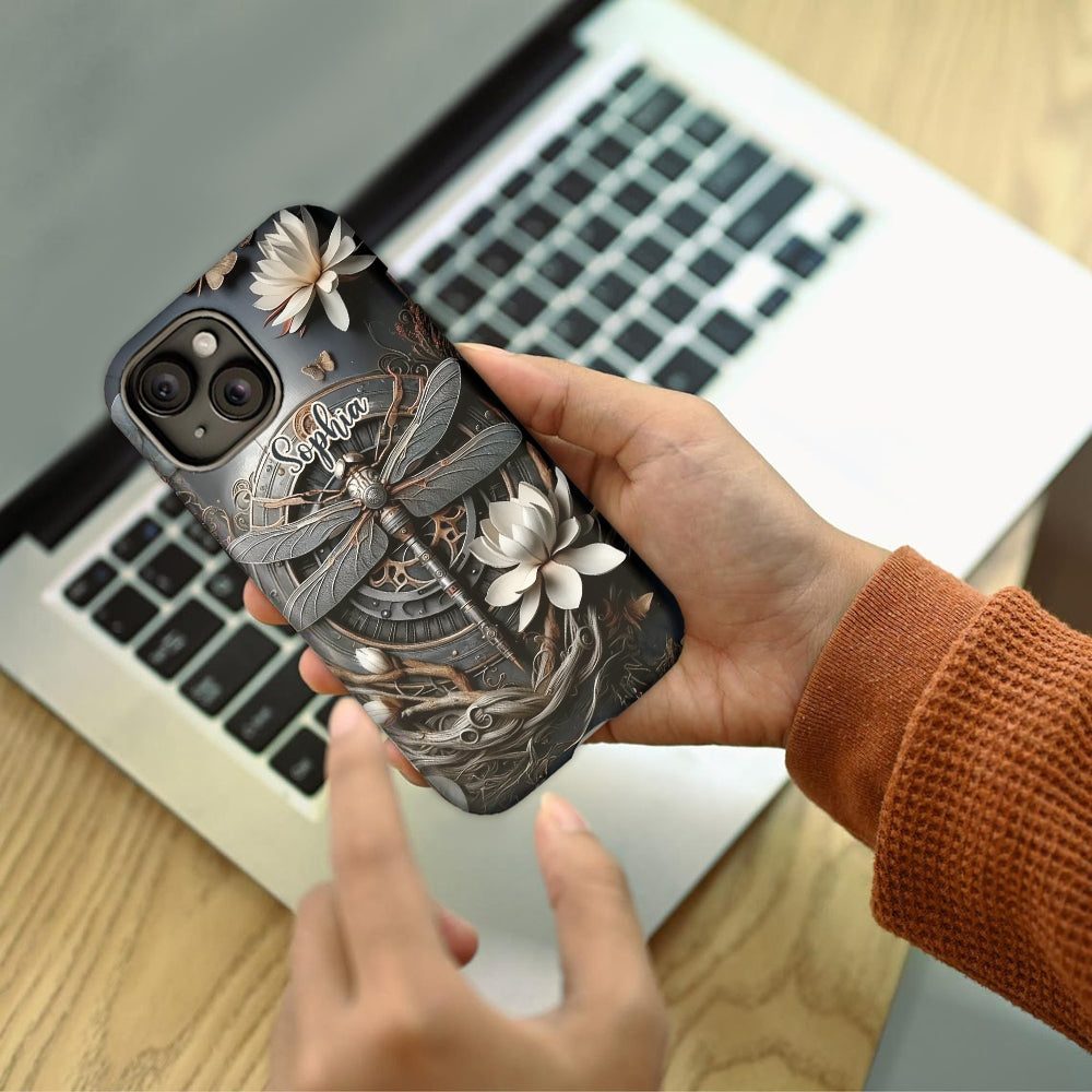 Black Dragonfly - Personalized Dragonfly Full Print Phone Case