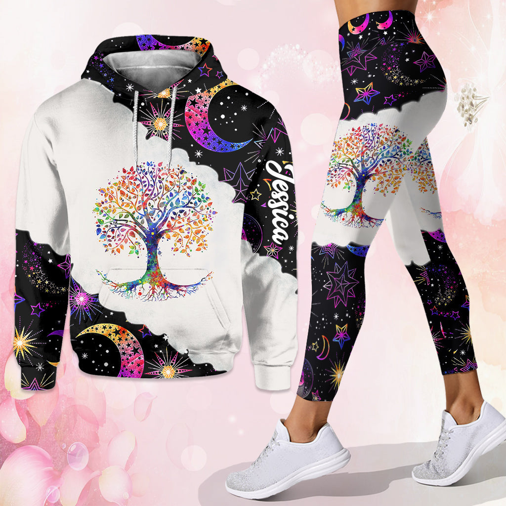 Live By The Sun Love By The Moon - Personalized Hippie Hoodie and Leggings