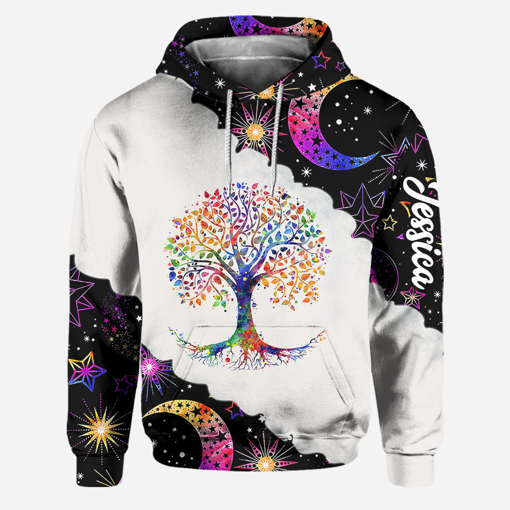 Live By The Sun Love By The Moon - Personalized Hippie Hoodie and Leggings