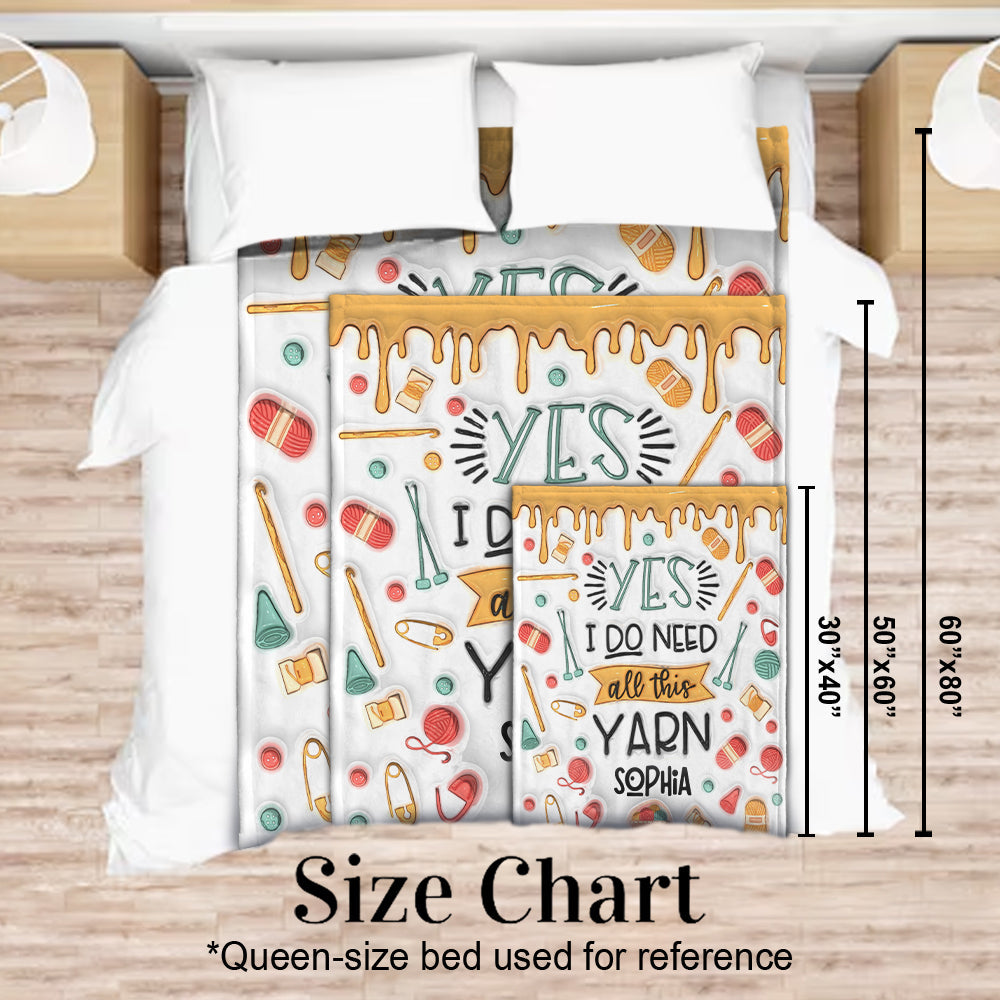 Yes I Do Need All This Yarn - Personalized Knitting Blanket