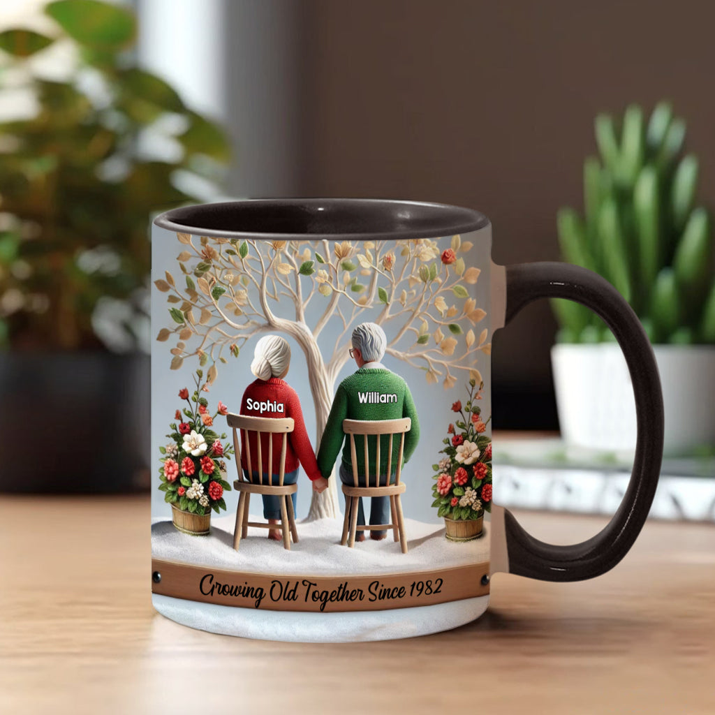Growing Old Together - Personalized Couple Accent Mug