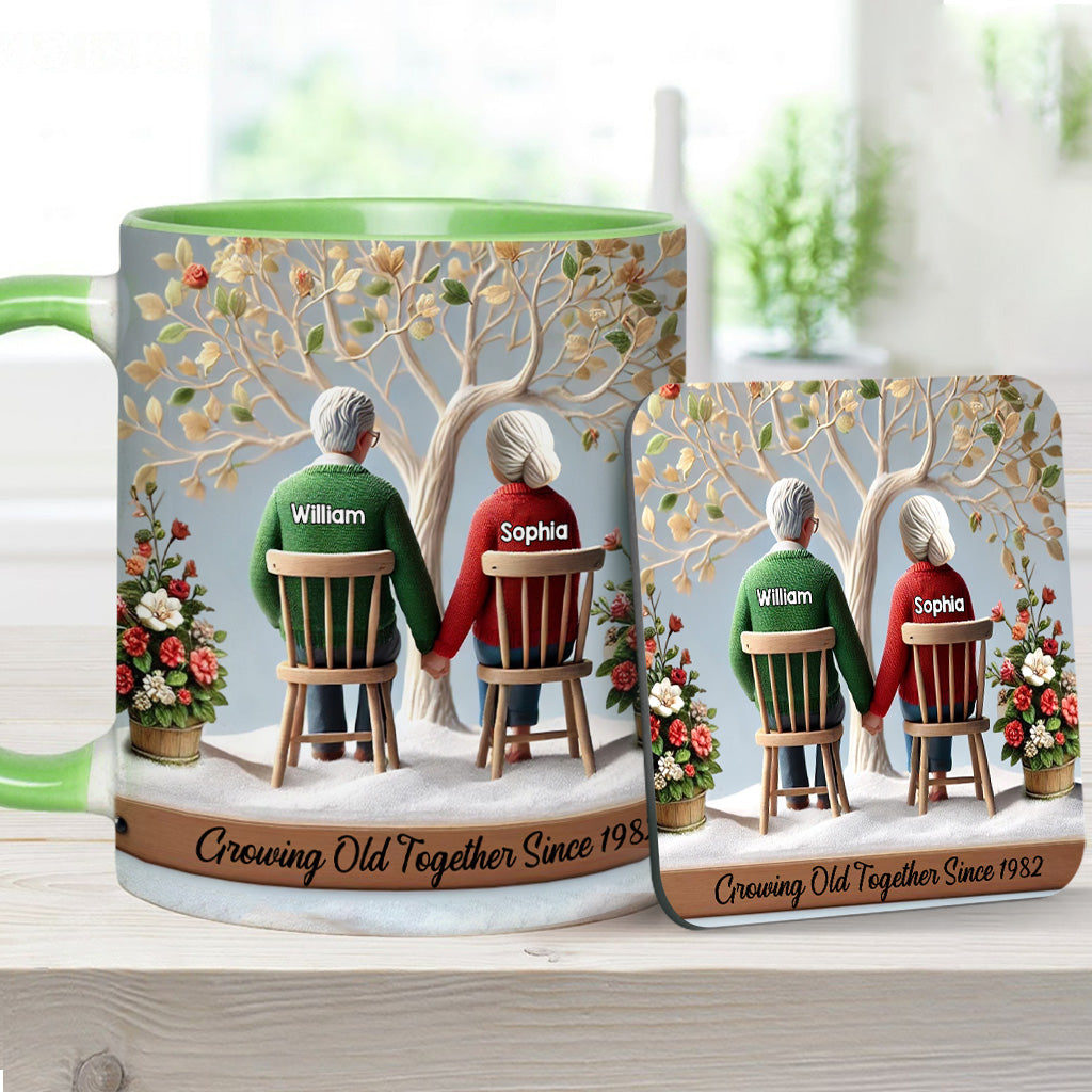 Growing Old Together - Personalized Couple Accent Mug