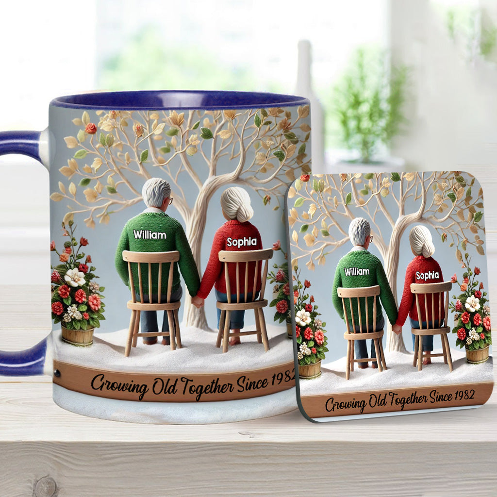 Growing Old Together - Personalized Couple Accent Mug