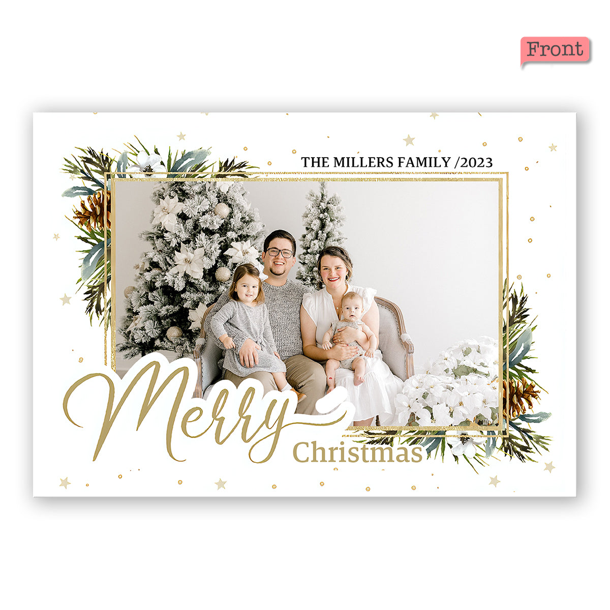 Merry Christmas  - Personalized Family Greeting Card