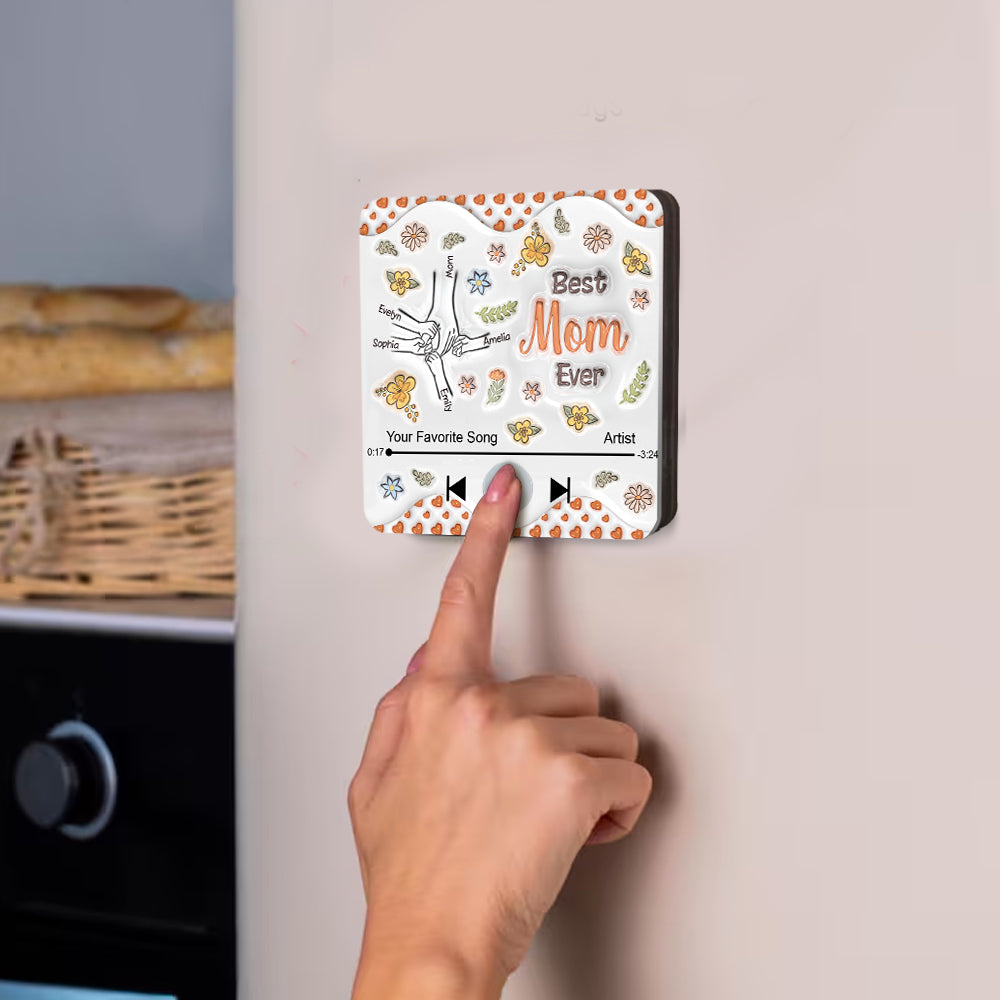 Best Mom Ever - Personalized Mother Music Fridge Magnet
