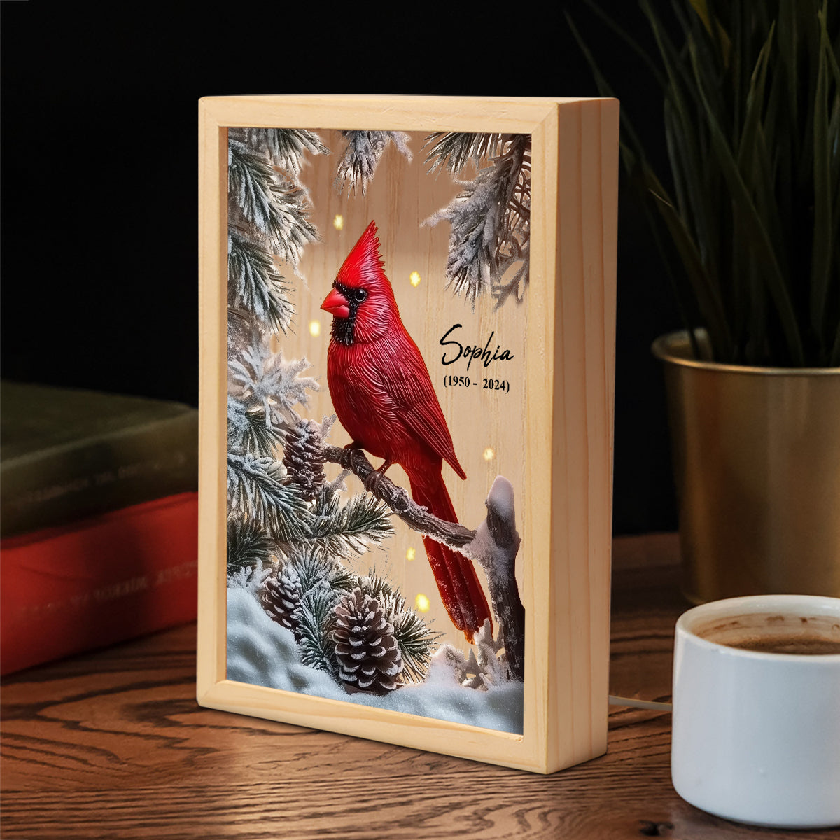 Your Light Will Always Shine In My Heart - Personalized Memorial Picture Frame Light Box