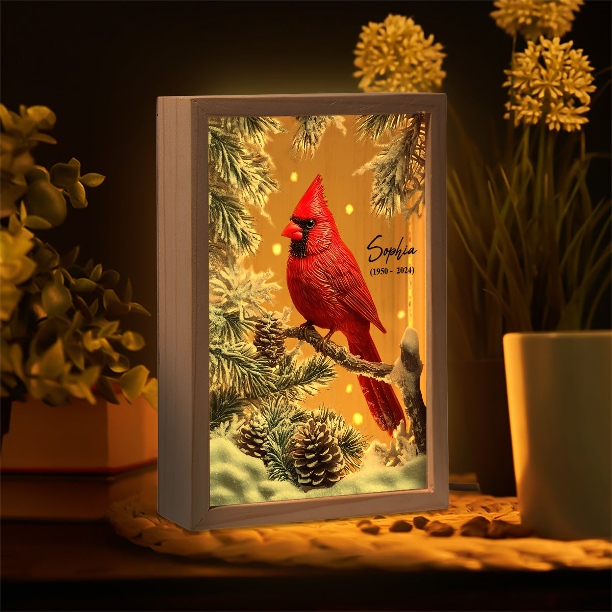 Your Light Will Always Shine In My Heart - Personalized Memorial Picture Frame Light Box