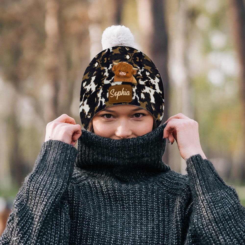 Love Highland Cows - Personalized Beanie Hat