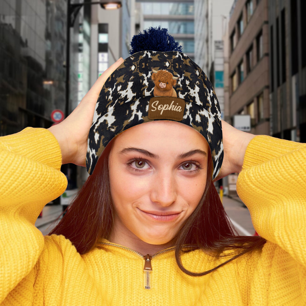 Love Highland Cows - Personalized Beanie Hat