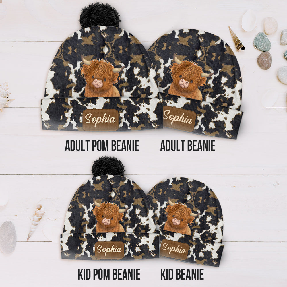 Love Highland Cows - Personalized Beanie Hat
