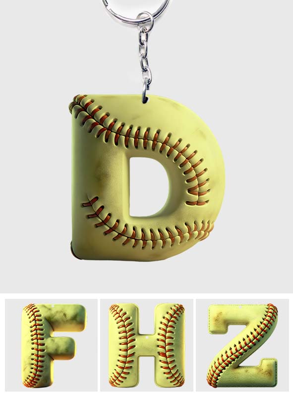 Softball Letter - Personalized Softball Keychain