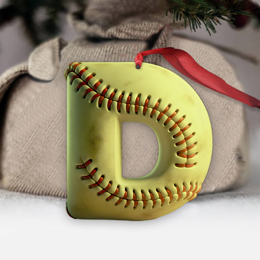 Softball Letter - Personalized Softball Ornament