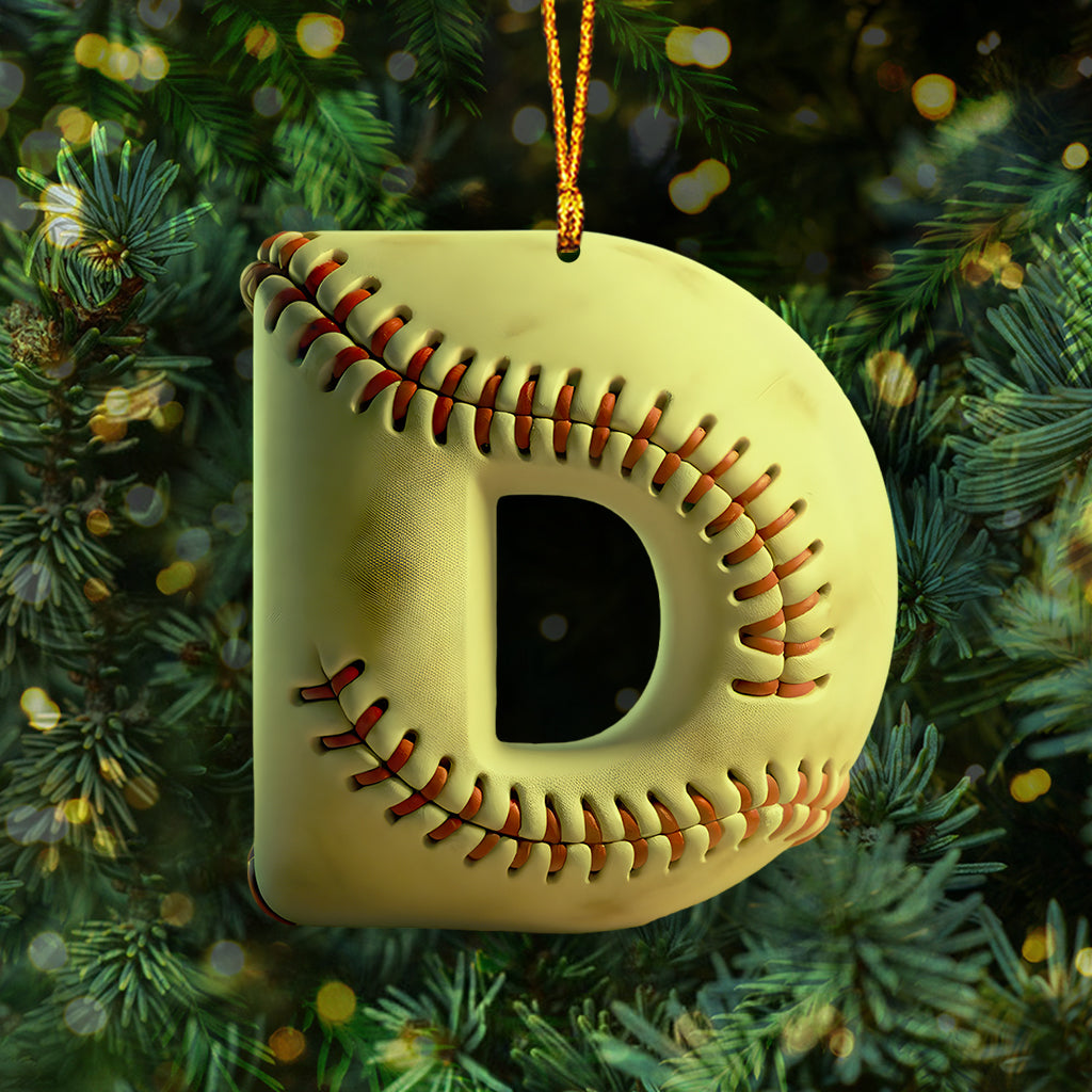 Softball Letter - Personalized Softball Ornament