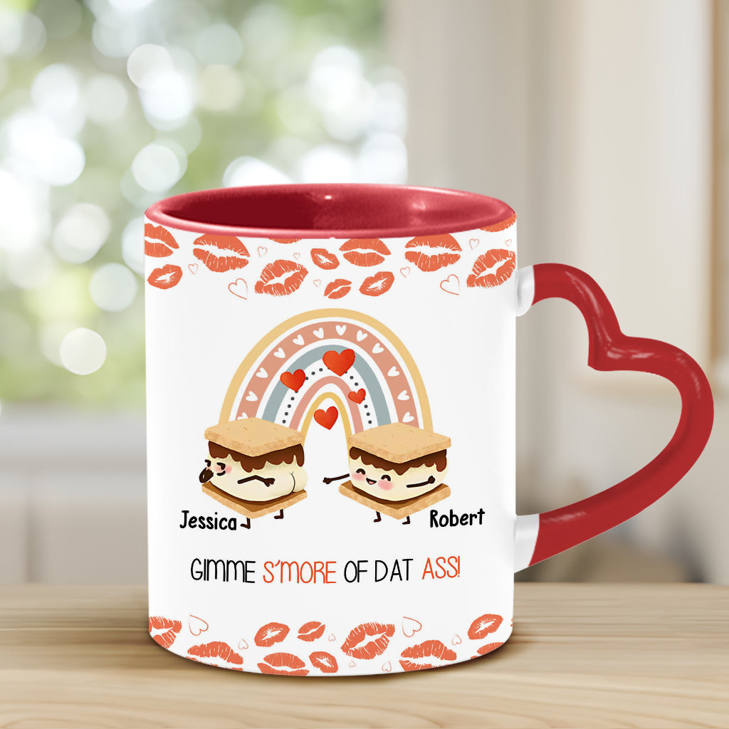 Gimme S'more Of That - Personalized Couple Heart Handle Mug