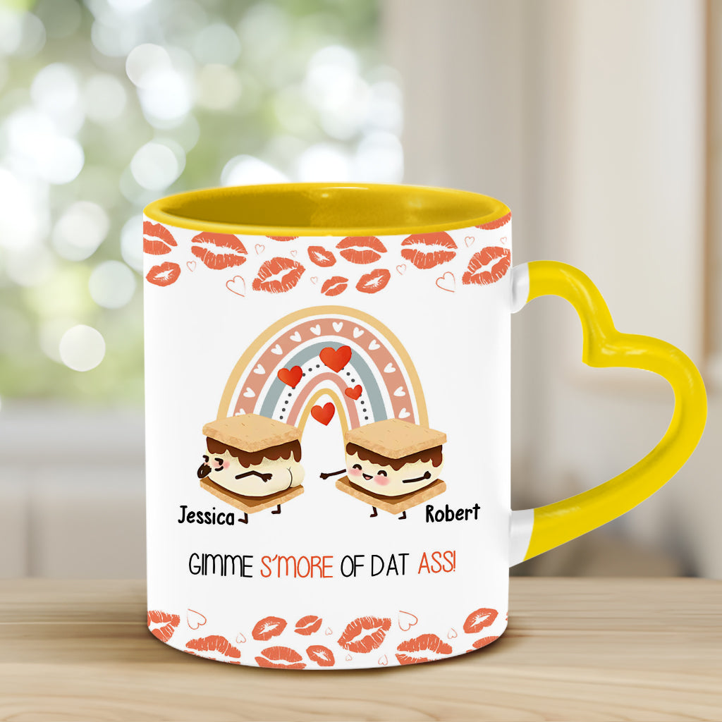 Gimme S'more Of That - Personalized Couple Heart Handle Mug
