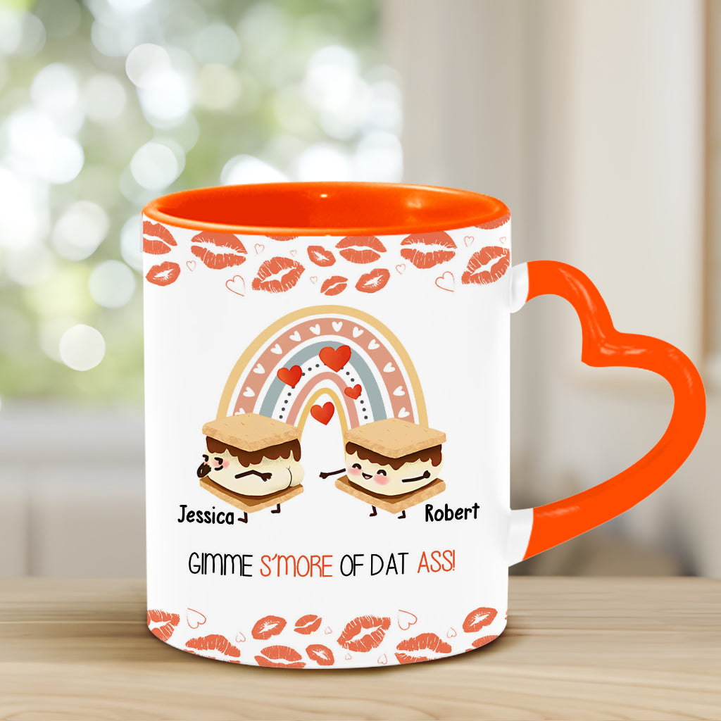 Gimme S'more Of That - Personalized Couple Heart Handle Mug