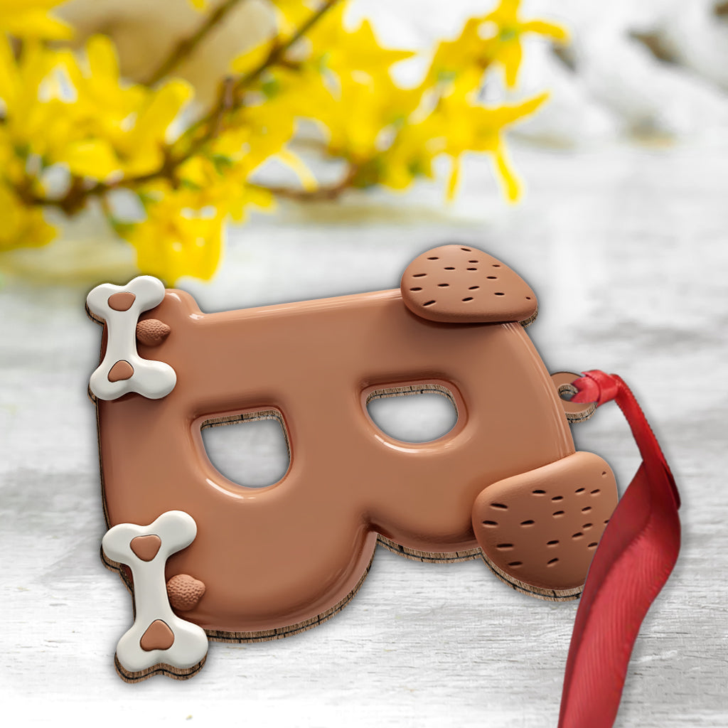 Cute Dog Paw Letter Ornament - Personalized Dog Ornament