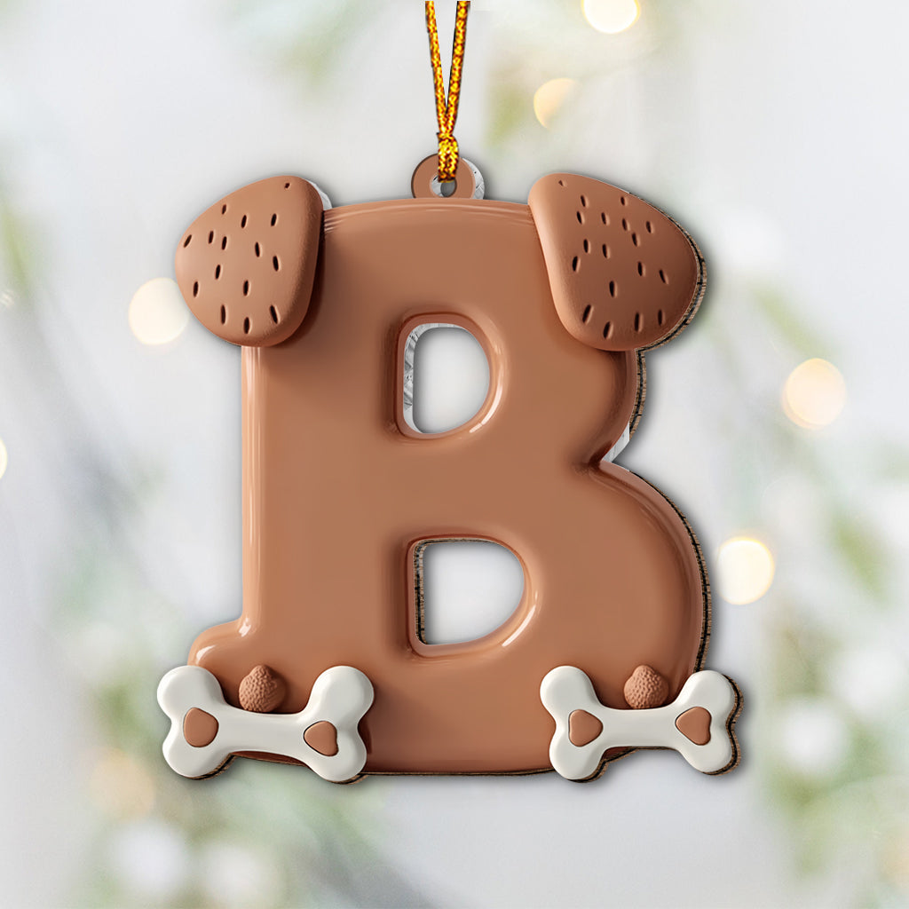 Cute Dog Paw Letter Ornament - Personalized Dog Ornament