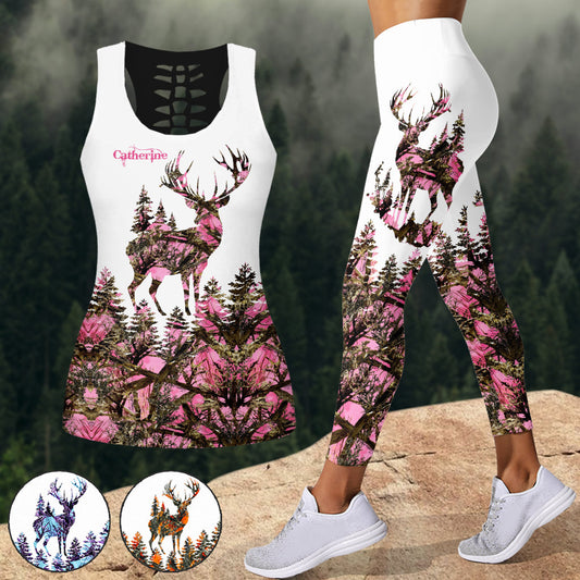 Country Girl - Personalized Hunting Hollow Tank Top and Leggings