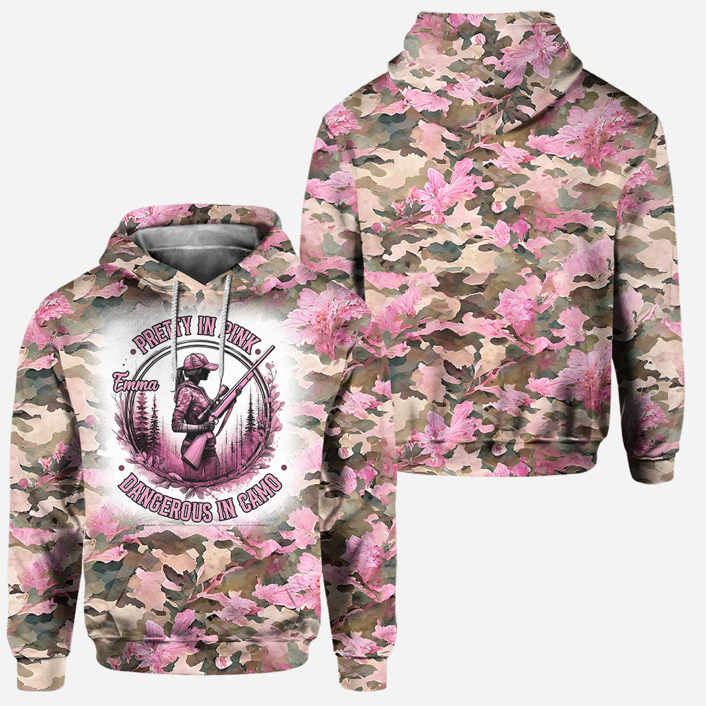 Pretty in Pink Dangerous in Camo - Personalized Hunting Hoodie and Leggings