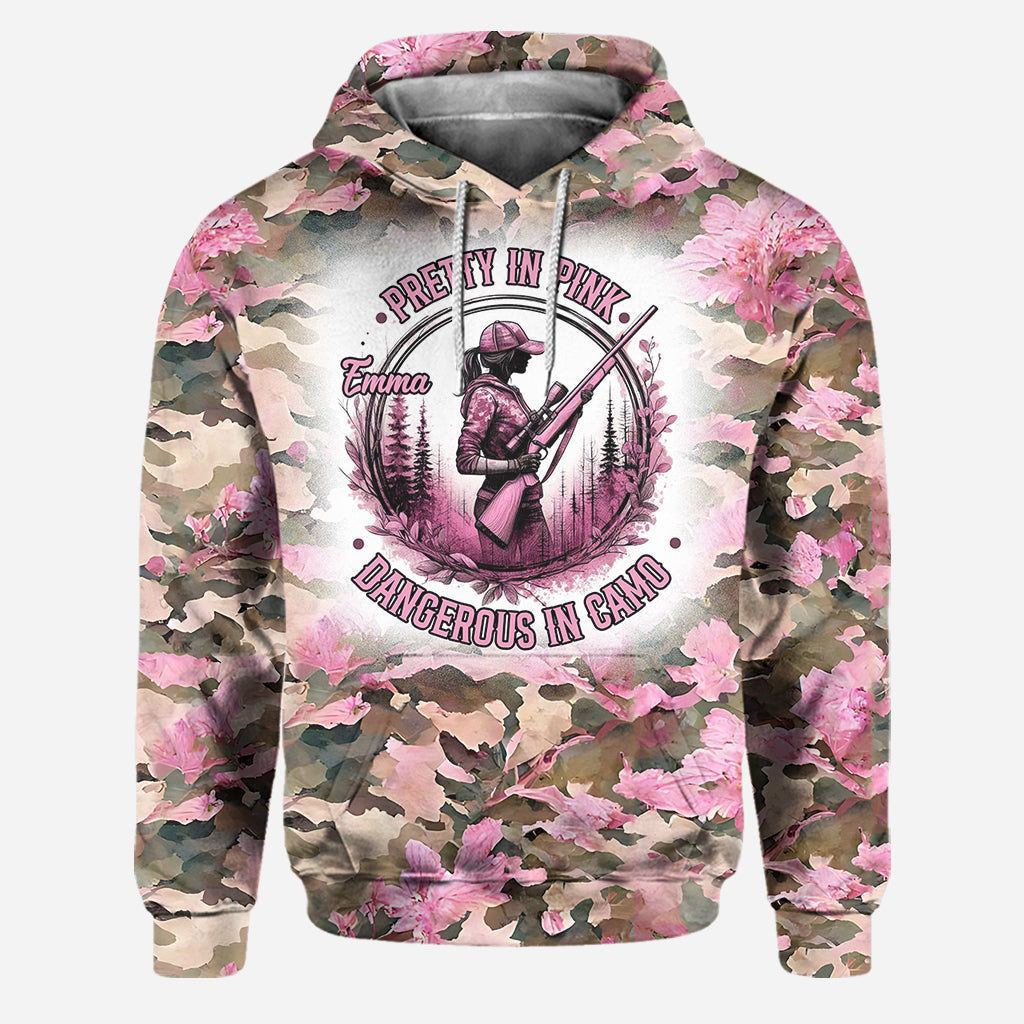 Pretty in Pink Dangerous in Camo - Personalized Hunting Hoodie and Leggings