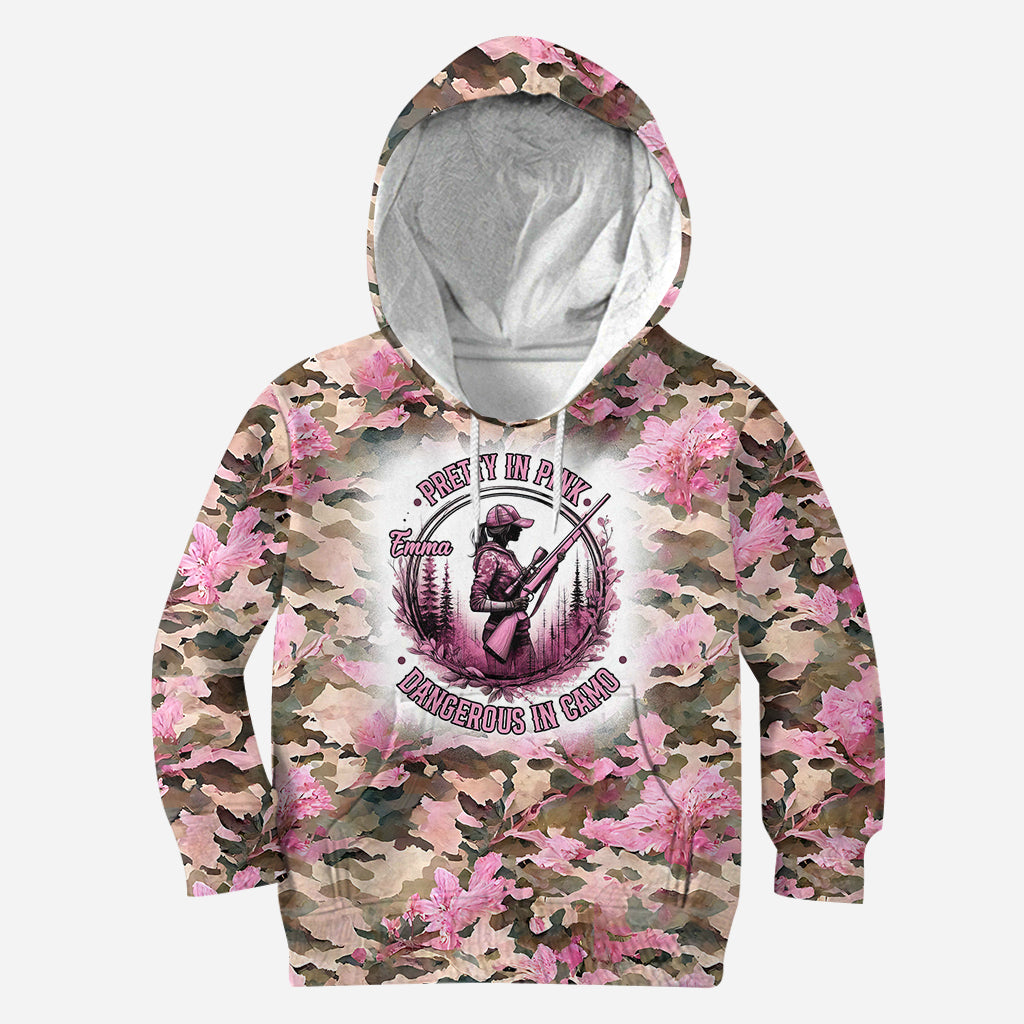 Pretty in Pink Dangerous in Camo - Personalized Hunting Hoodie and Leggings