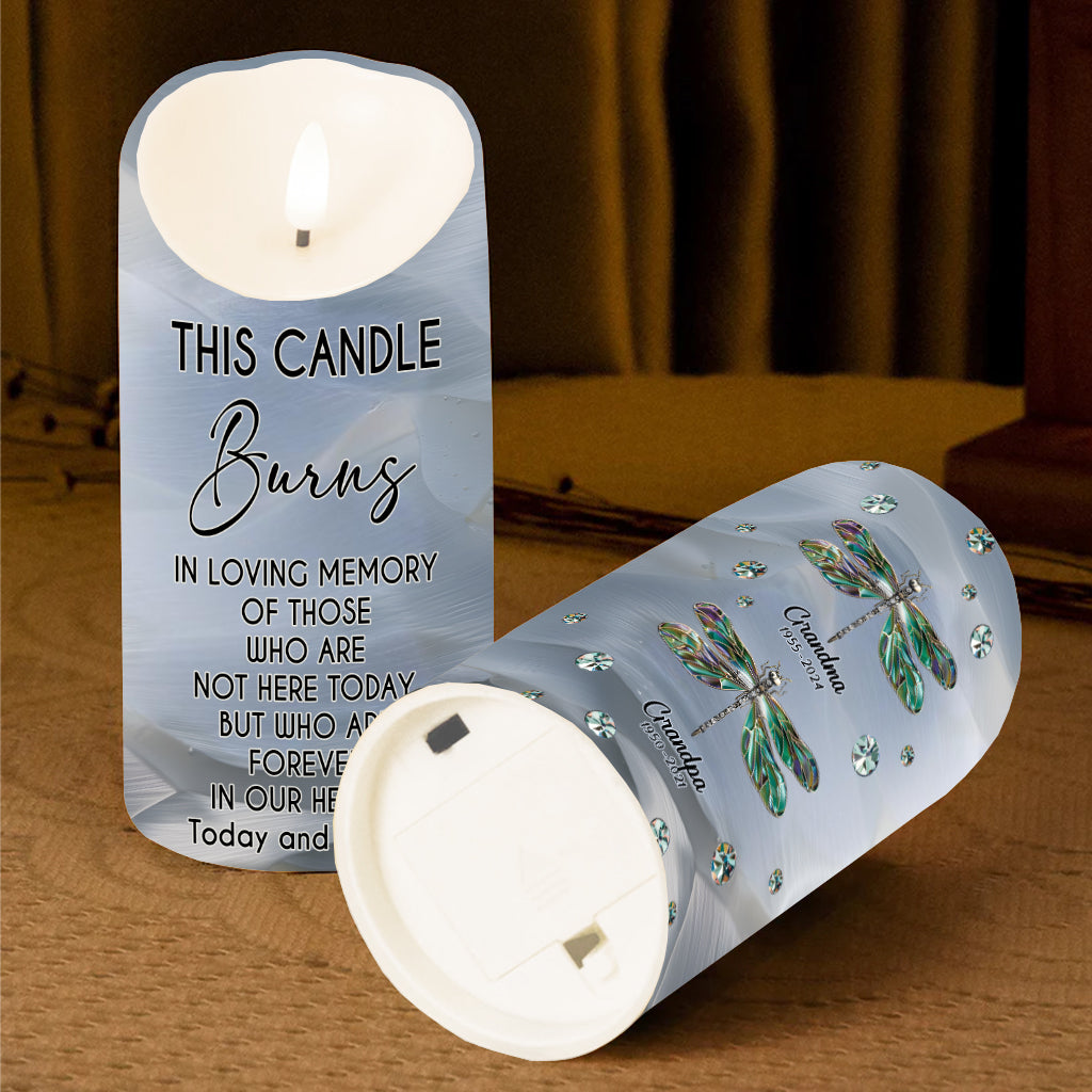 This Candle Burns In Loving Memory - Personalized Memorial Flameless Candle