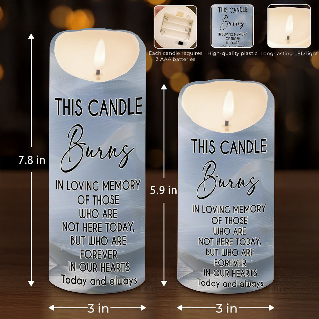 This Candle Burns In Loving Memory - Personalized Memorial Flameless Candle