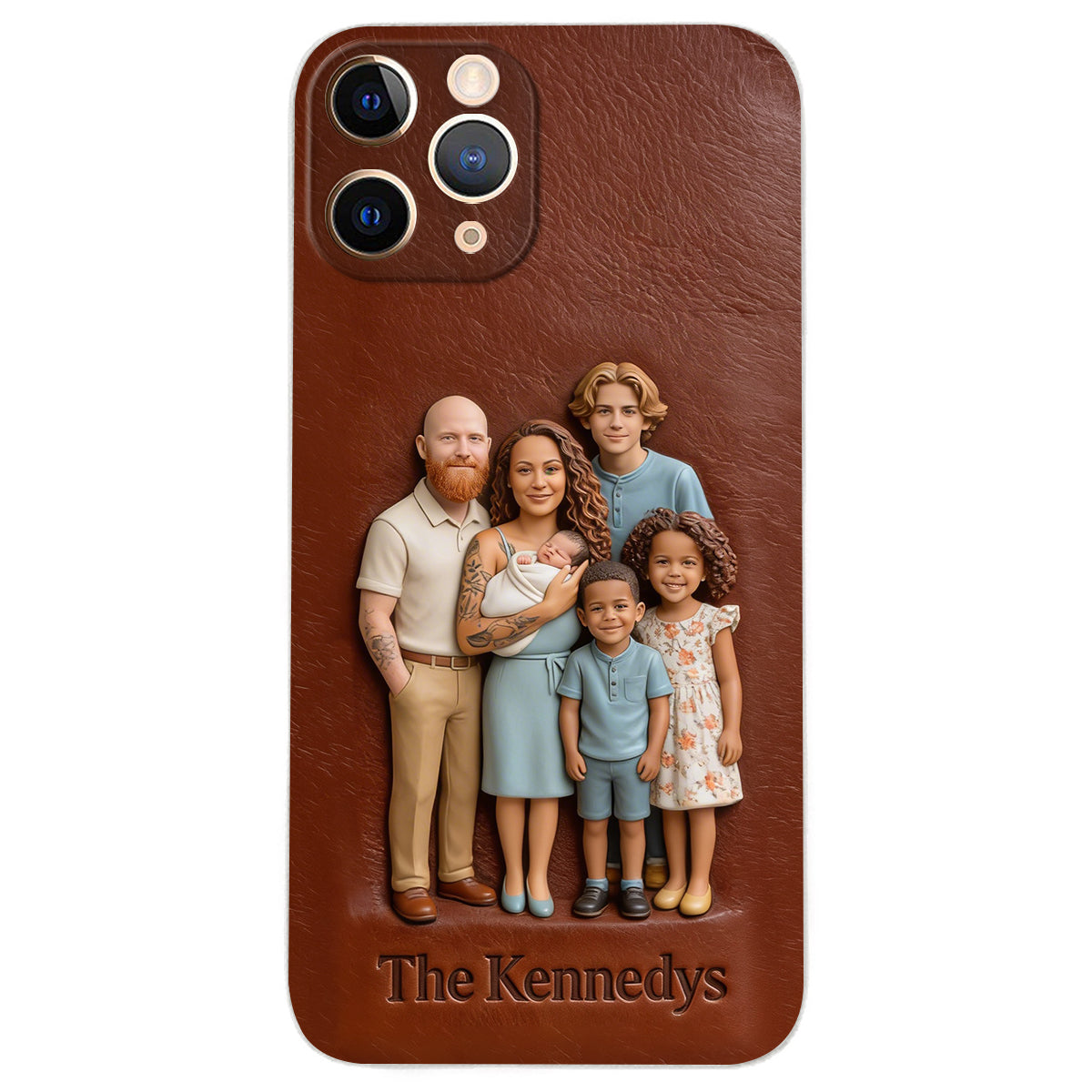 Custom Any Photo - Personalized Family Leather Phone Case