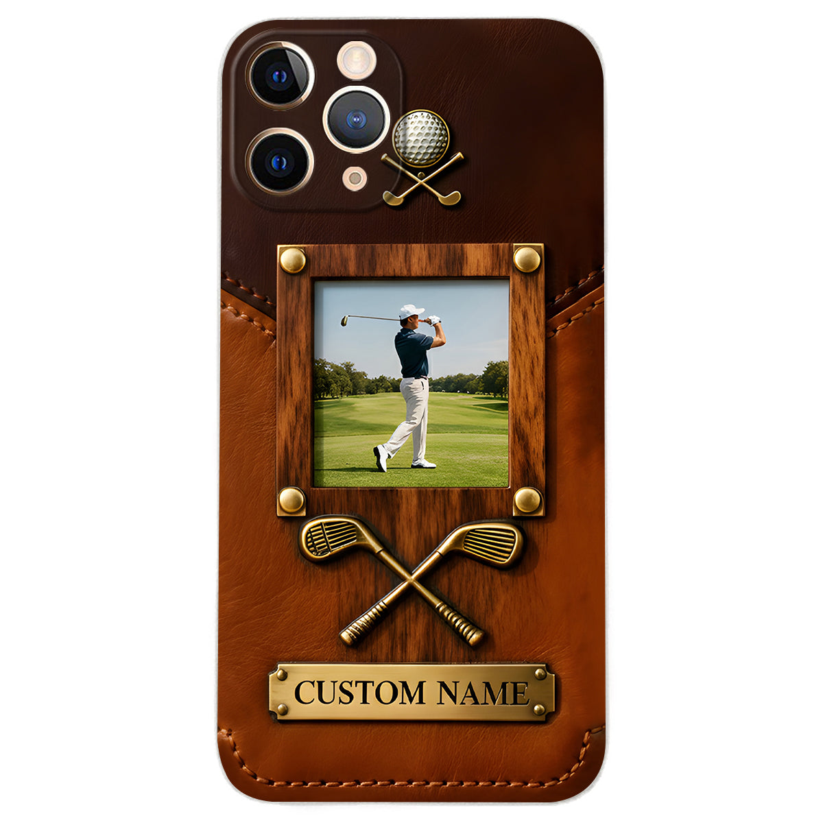 The Memory On The Course - Personalized Golf Leather Phone Case