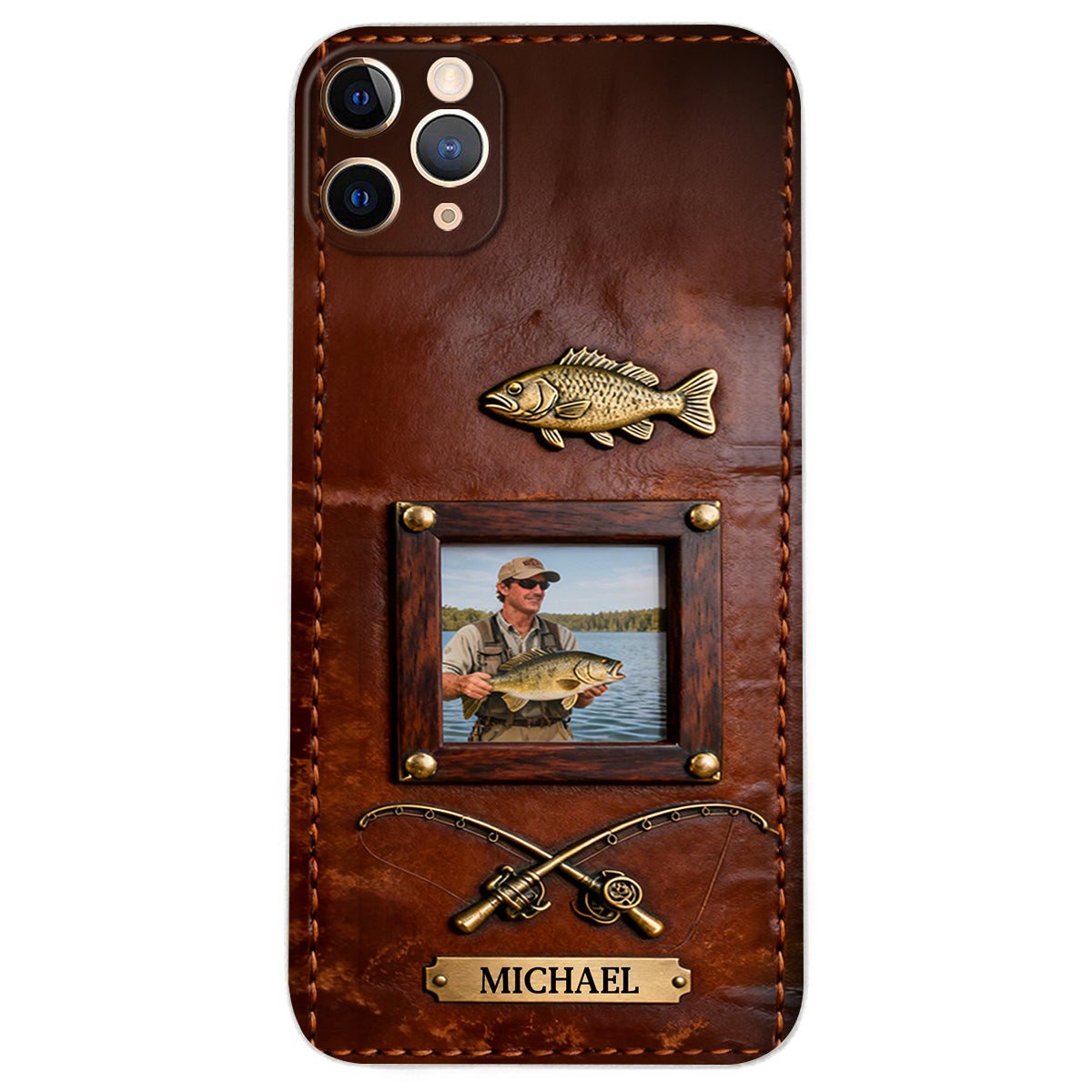 Best Catch - Personalized Fishing Leather Phone Case