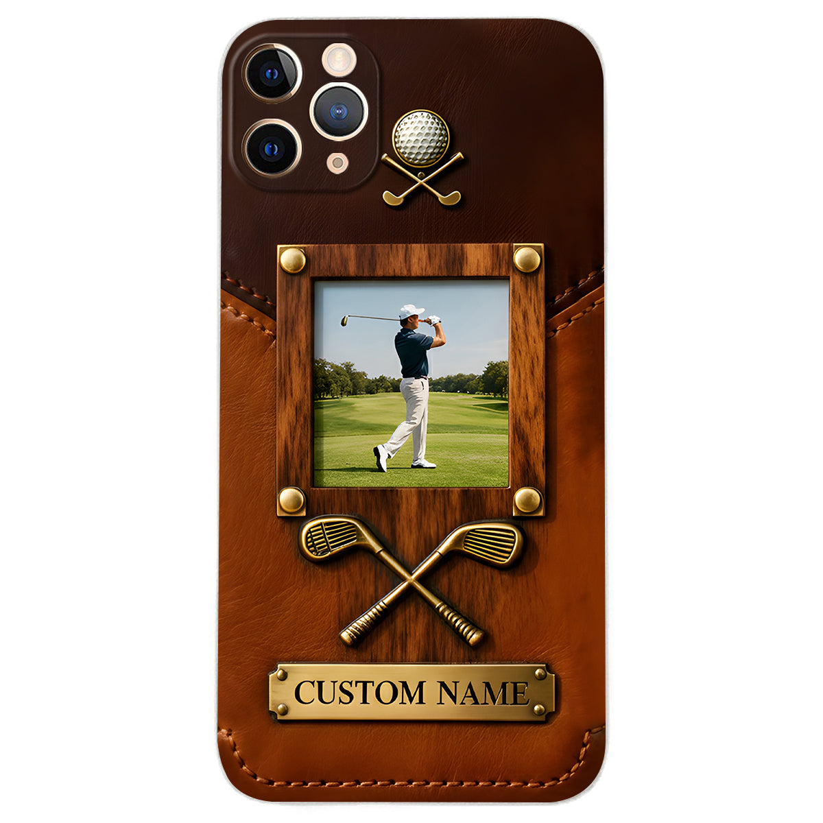 The Memory On The Course - Personalized Golf Leather Phone Case