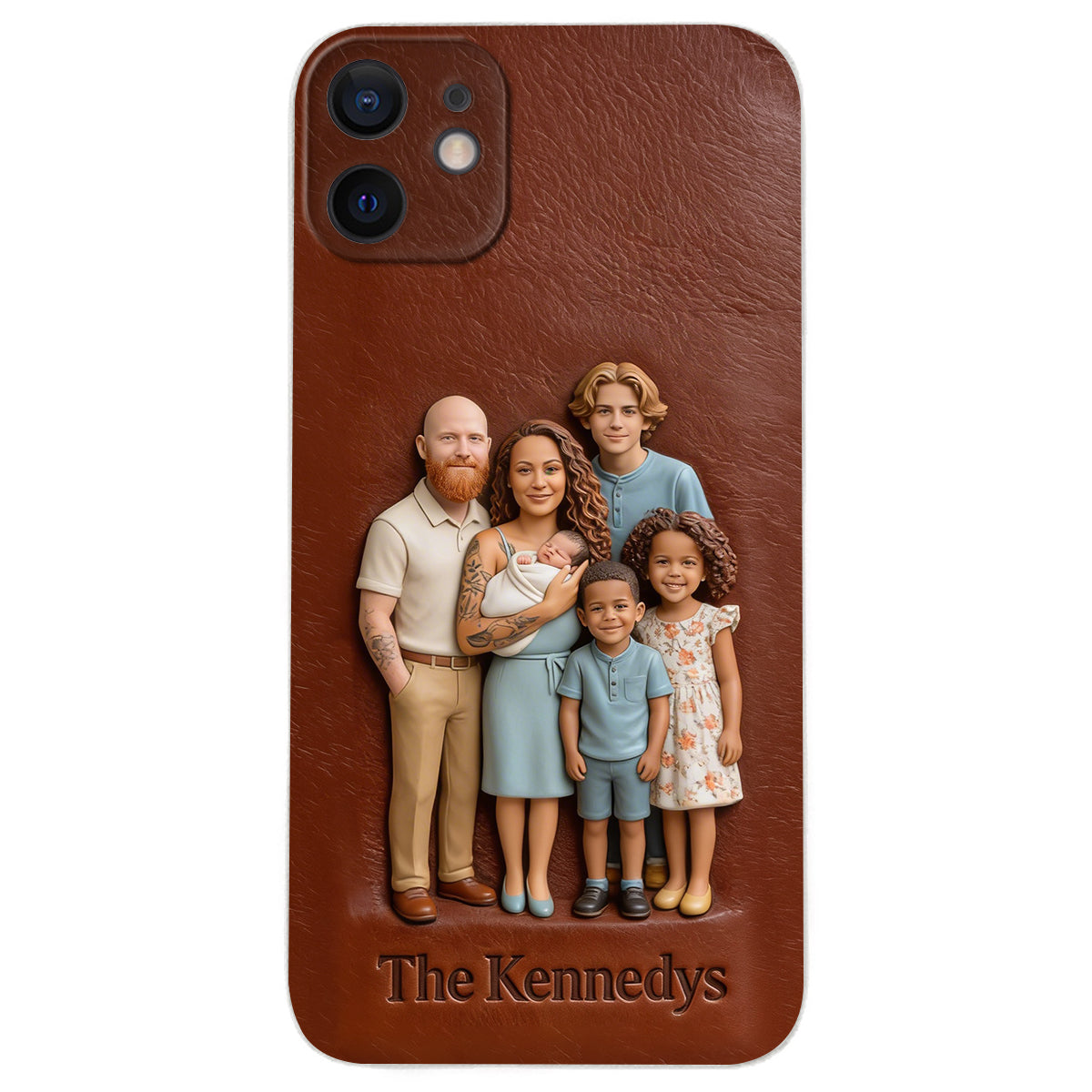 Custom Any Photo - Personalized Family Leather Phone Case