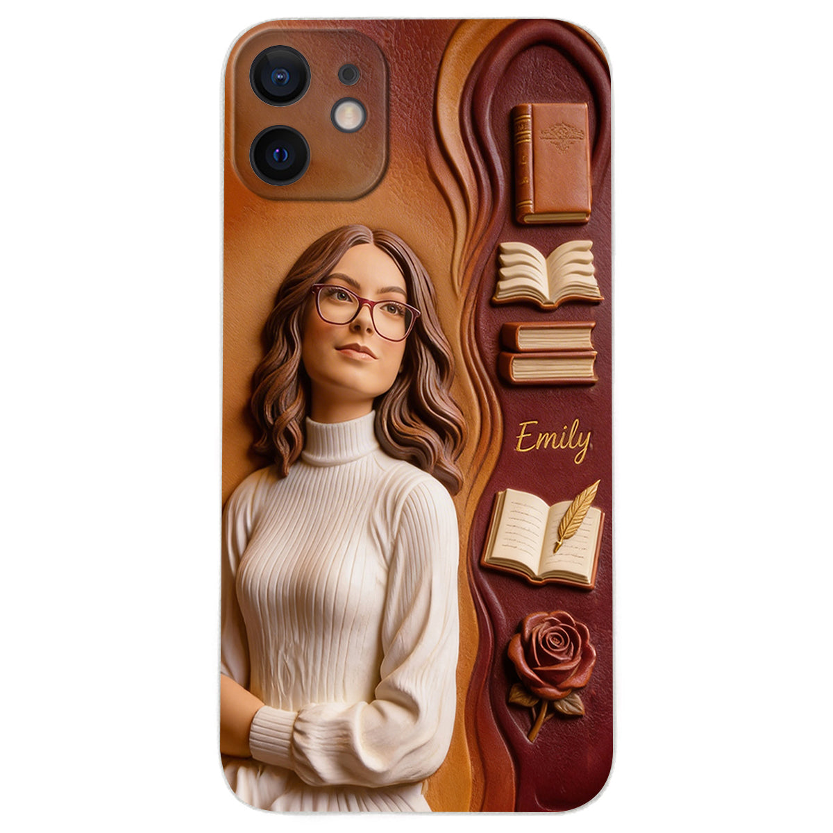 Custom Any Photo Love Books - Personalized Book 3D Embossed Leather Phone Case