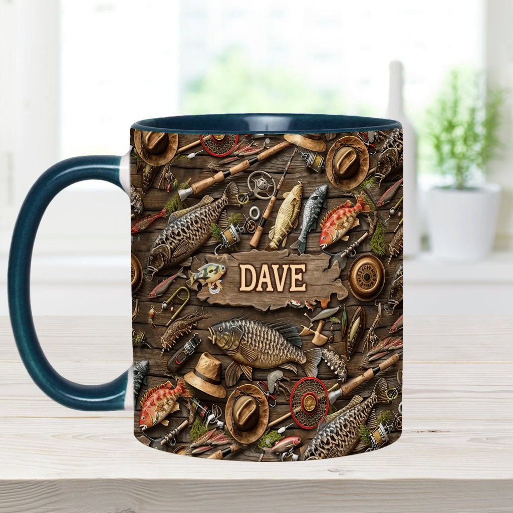 Love Fishing - Personalized Fishing Accent Mug