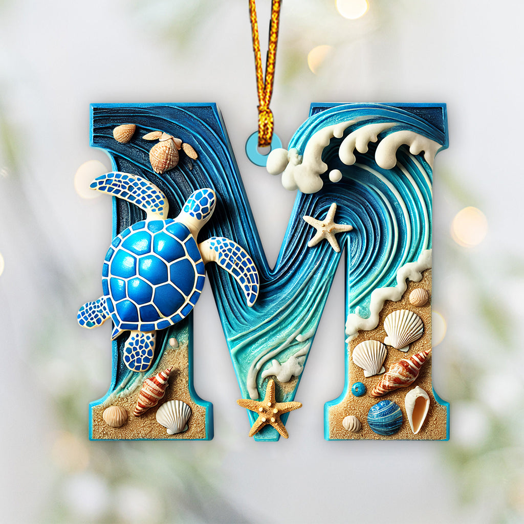 Turtle Letter - Personalized Turtle Ornament