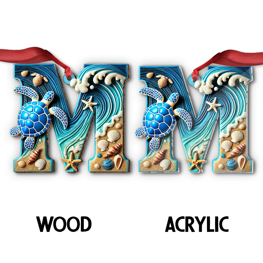 Turtle Letter - Personalized Turtle Ornament