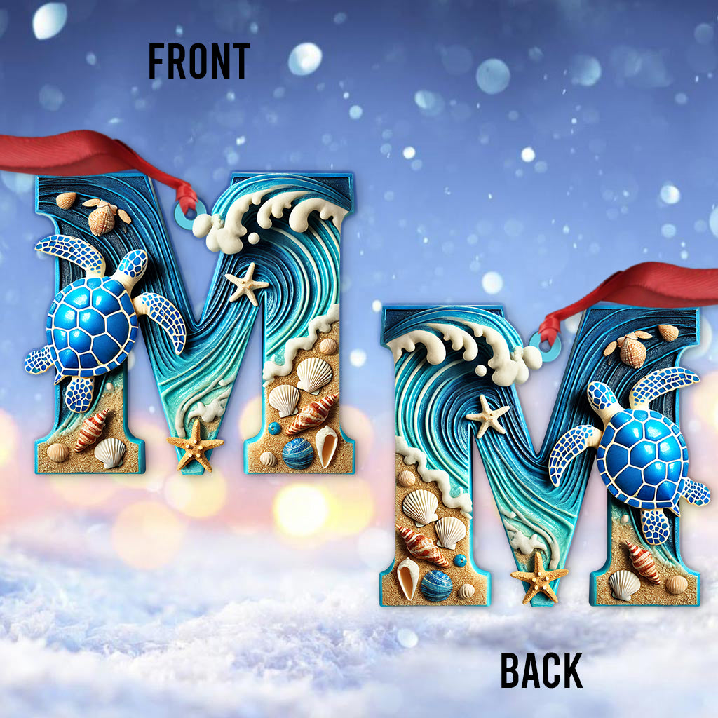 Turtle Letter - Personalized Turtle Ornament