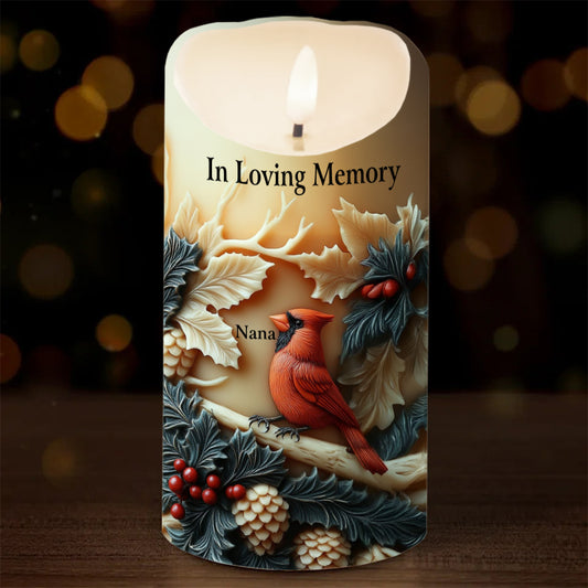 Christmas Memory - Personalized Memorial Flameless Candle