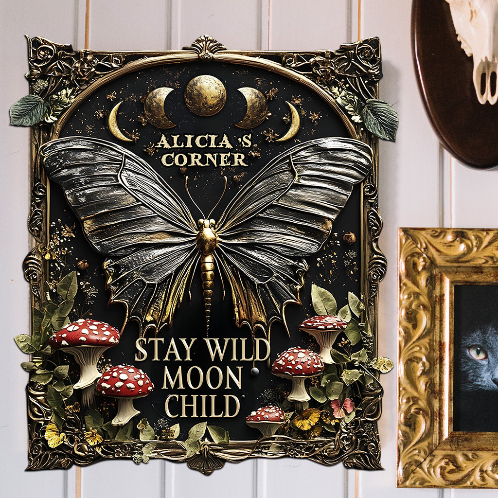 Stay Wild Moon Child - Personalized Hippie Cut Metal Sign