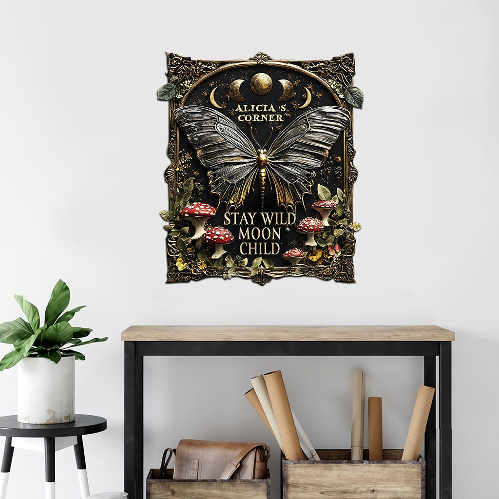 Stay Wild Moon Child - Personalized Hippie Cut Metal Sign