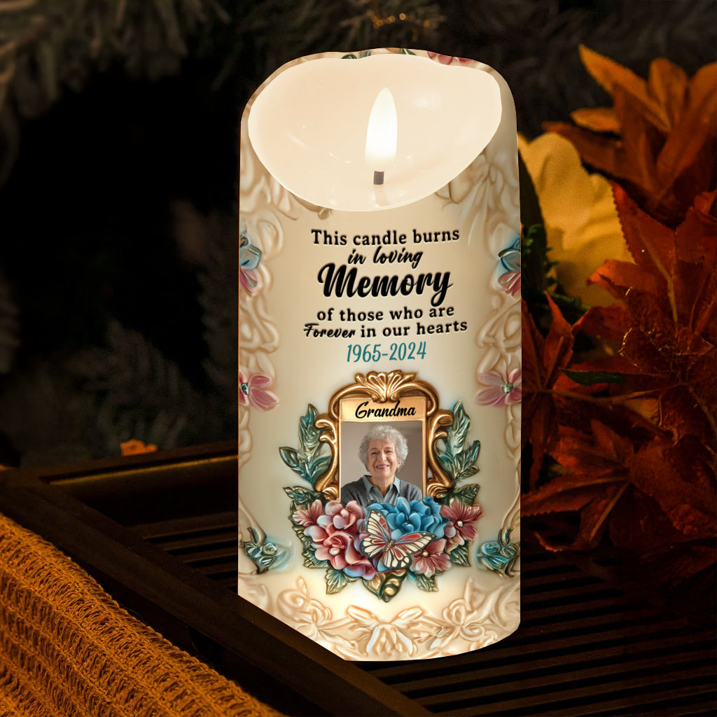 This Candle Burns In Loving Memory - Personalized Memorial Flameless Candle