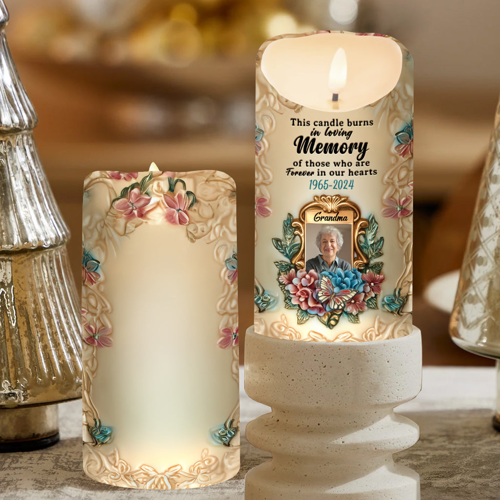 This Candle Burns In Loving Memory - Personalized Memorial Flameless Candle