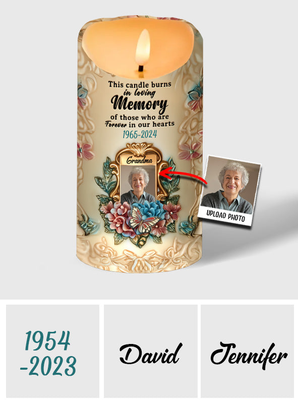 This Candle Burns In Loving Memory - Personalized Memorial Flameless Candle