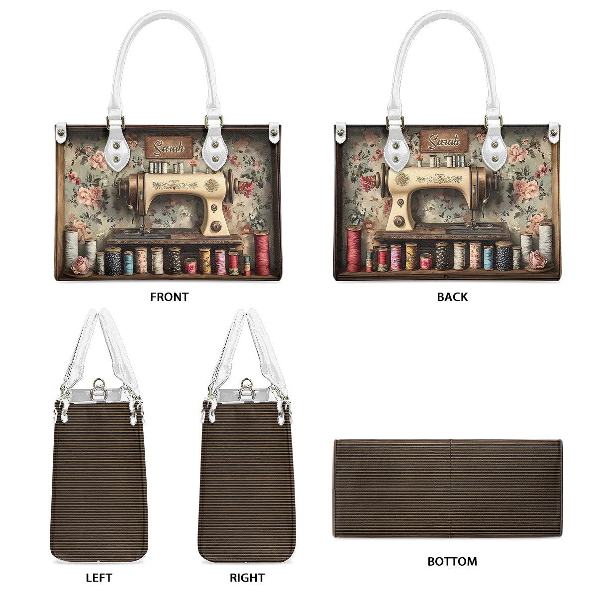 Vintage Sewing Room - Personalized Sewing Leather Handbag