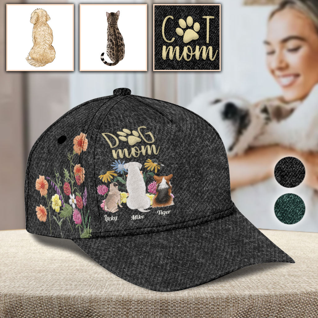Dog Mom Cat Mom Fur Mom Wild Flowers - Personalized Dog Classic Cap