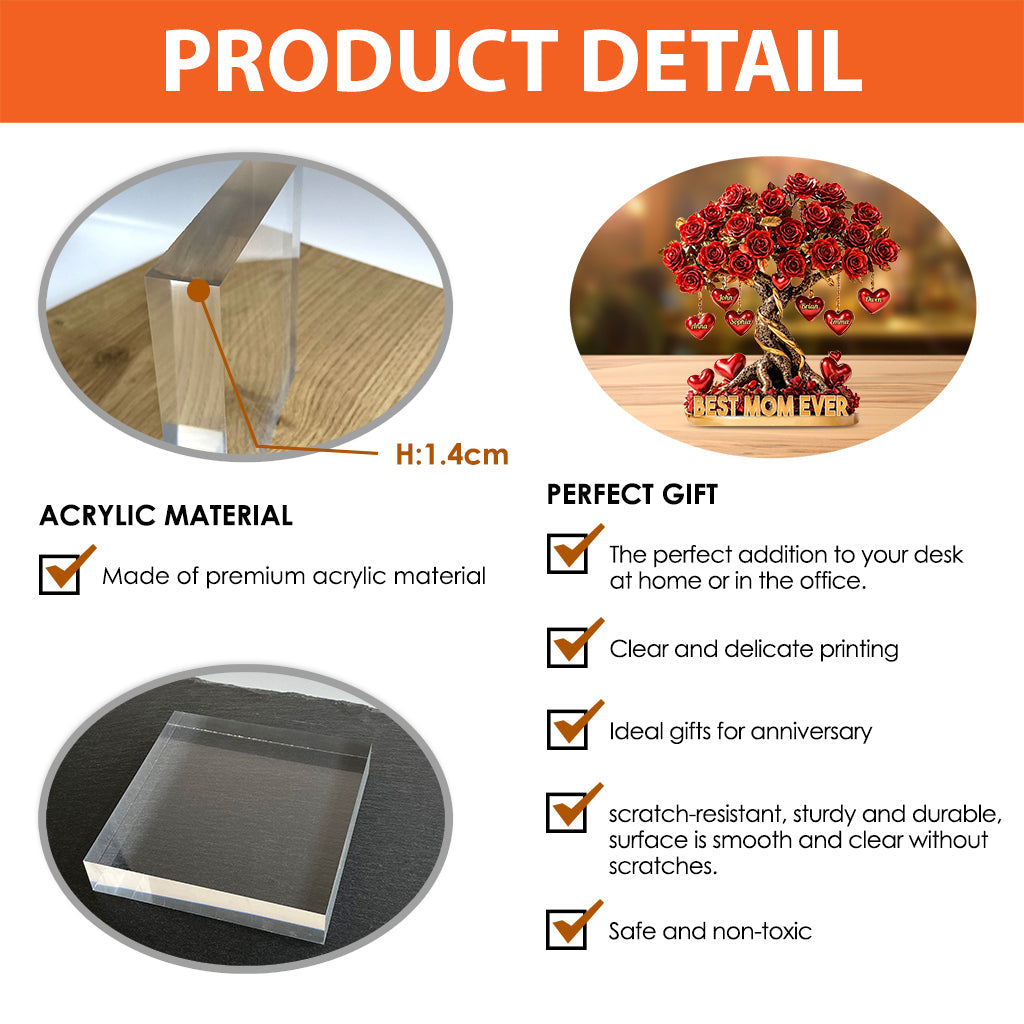 Best Mother Ever - Personalized Mother Custom Shaped Acrylic Plaque