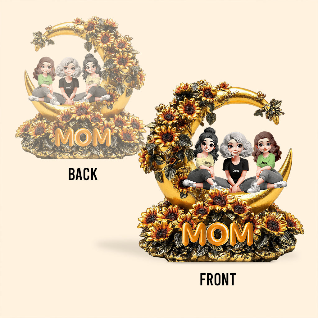 Mother & Daughters Sunflower - Personalized Mother Custom Shaped Acrylic Plaque